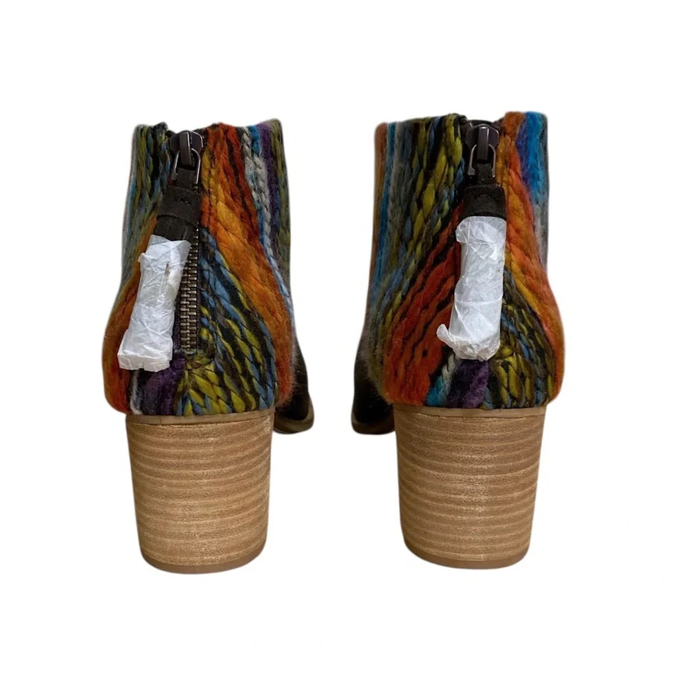 TOMS Blanket Aztec Stripe Leila Brown Suede Western Boho Bootie Women's 12 NEW - Picture 9 of 12